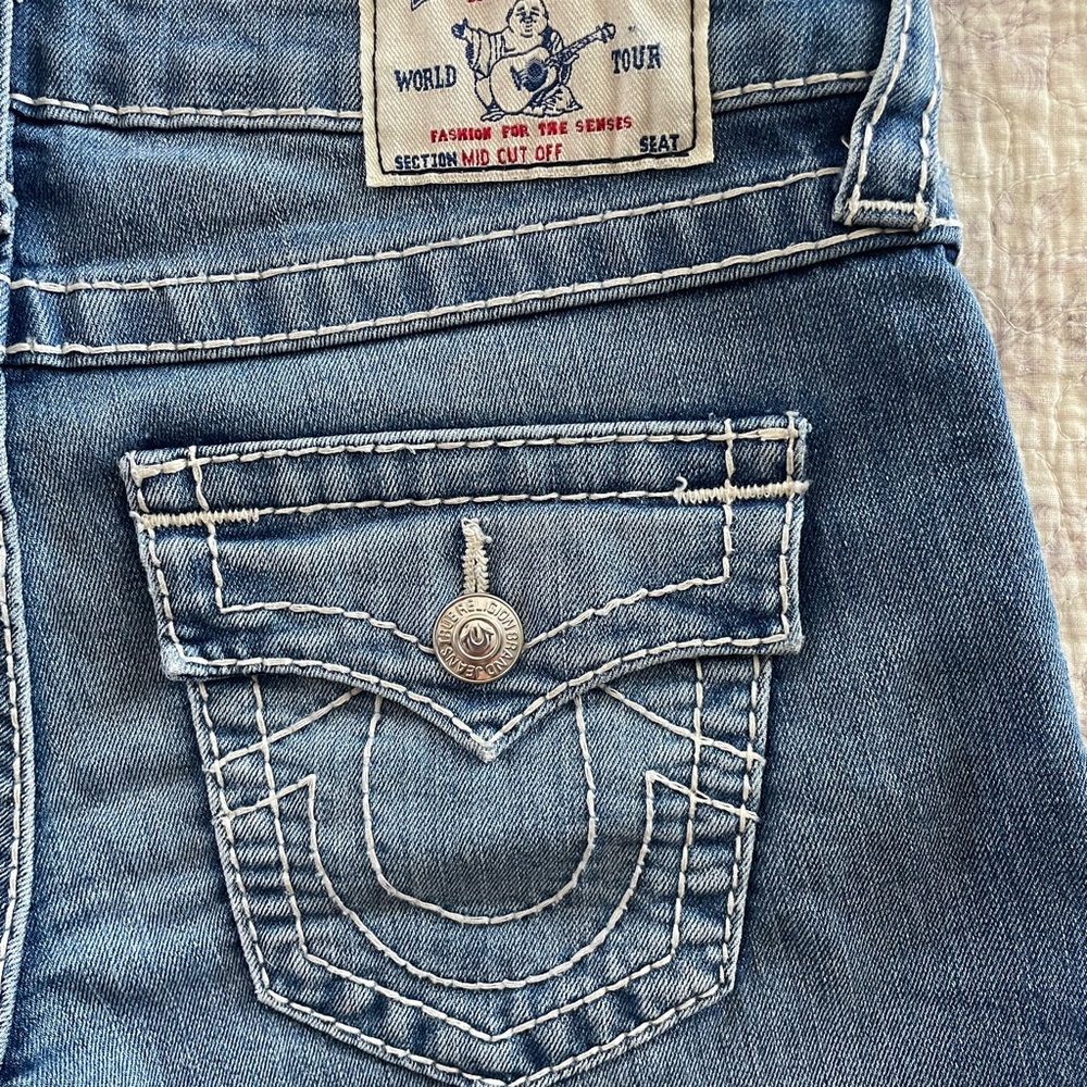 True Religion Women's Light Blue Denim Jorts